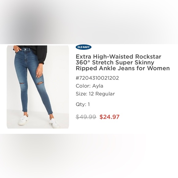 Extra High-Waisted Rockstar 360° Stretch Super Skinny Ripped Ankle Jeans - Picture 3 of 7